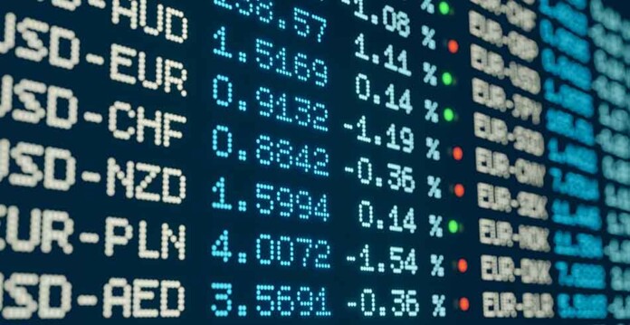 ASX ticker board with share prices