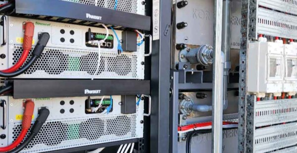 Close-up of AVESS Energy vanadium flow battery interior